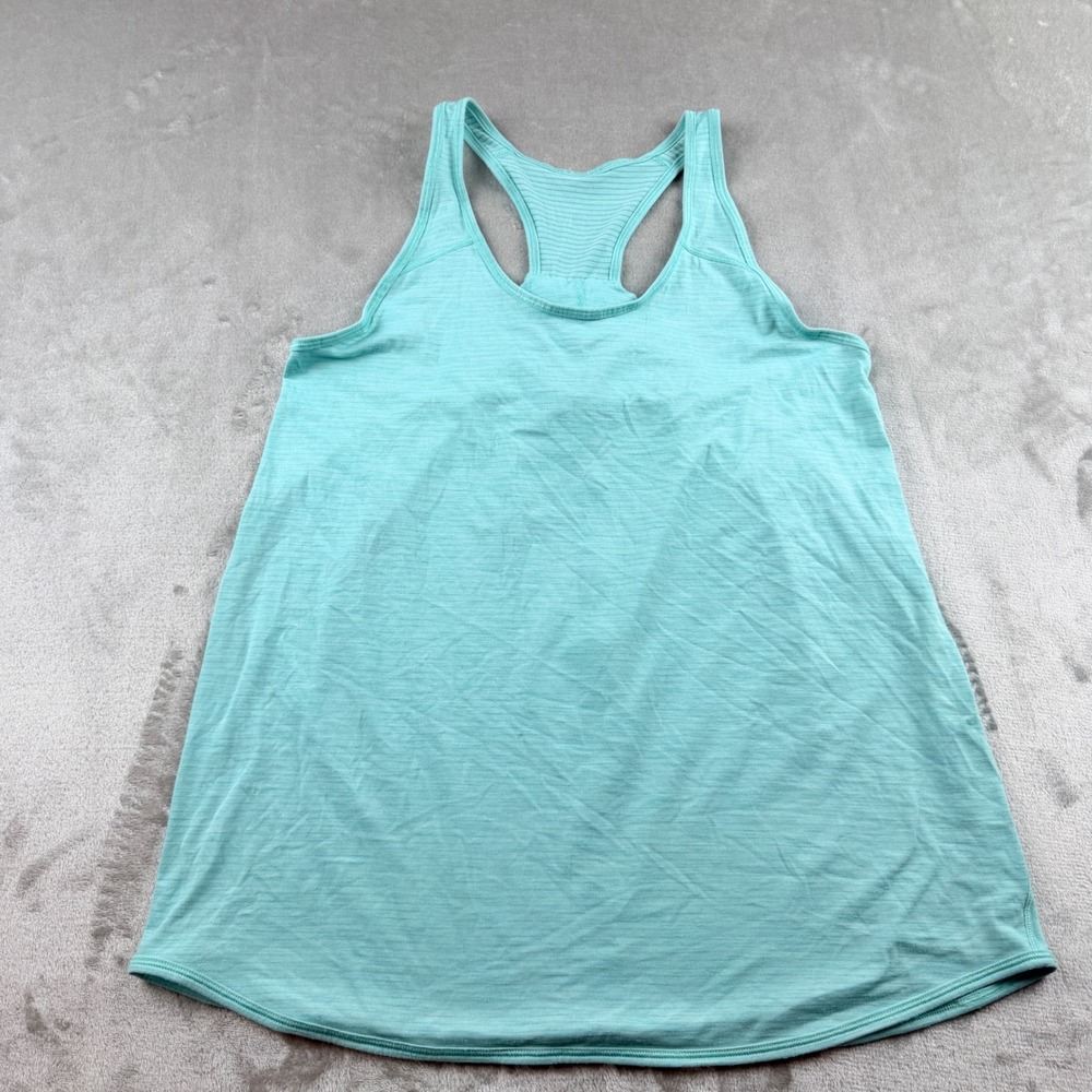 Lululemon Teal Blue Racerback Tulip Back Yoga Workout Tank Top Women's Size 8